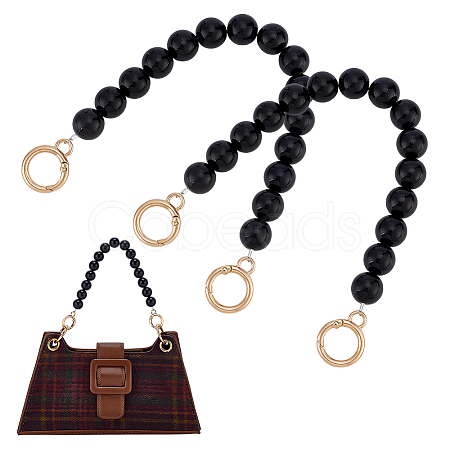 Acrylic Imitation Pearl Round Beaded Bag Handles PURS-WH0002-036-1