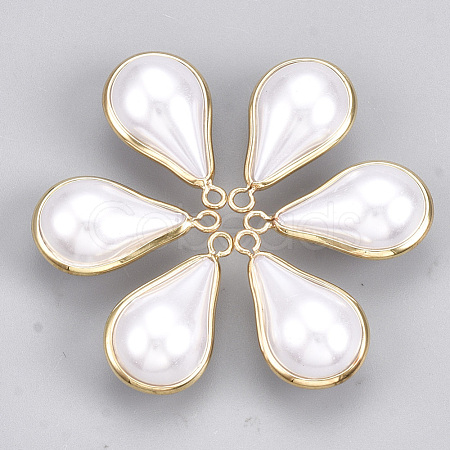 ABS Plastic Imitation Pearl Charms KK-S348-230C-1