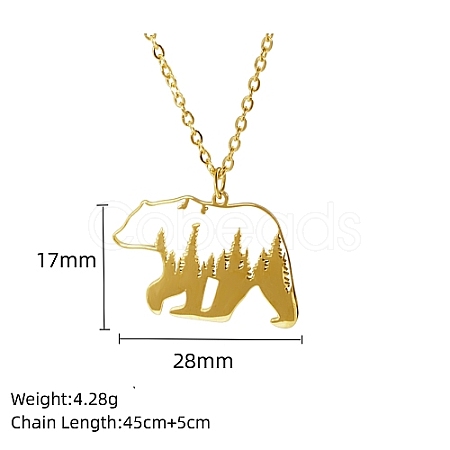 Real 18K Gold Plated 304 Stainless Steel Pendant Necklace GF1493-03-1
