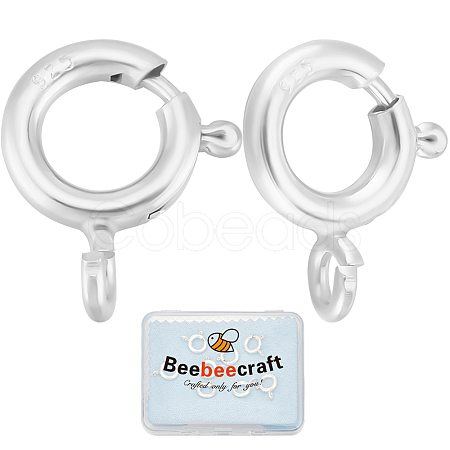 925 Sterling Silver Spring Ring Clasps STER-BBC0007-81S-04-1