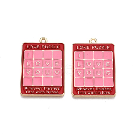 Rack Plating Alloy Enamel Pendants ENAM-N056-430B-1