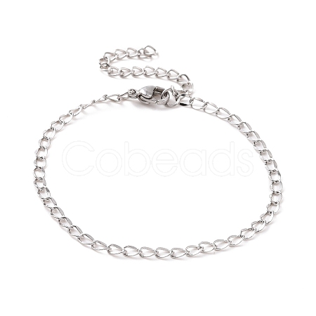 Non-Tarnish 304 Stainless Steel Curb Chain Bracelet for Men Women BJEW-E031-15P-02-1