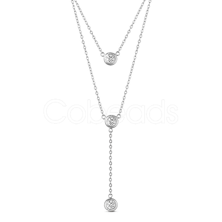 SHEGRACE 925 Sterling Silver Tiered Necklaces JN958A-1