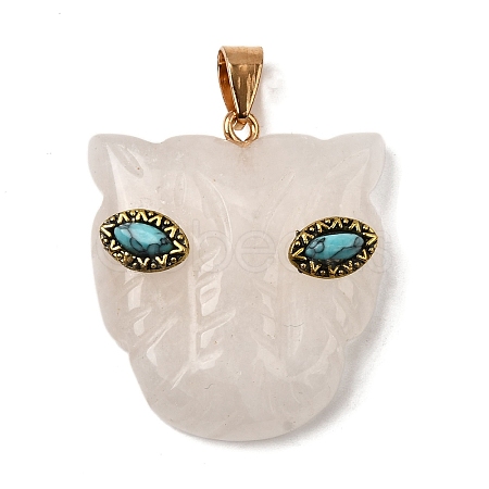 Natural Quartz Crystal & Synthetic Turquoise Pendants G-Z090-02G-01-1