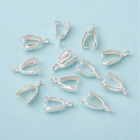 Grade AA Brass Ice Pick Pinch Bails for Pendant Making KK-M008-b-06S-NR-1
