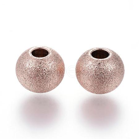 Ion Plating(IP) 201 Stainless Steel Textured Beads STAS-P108-05RG-1