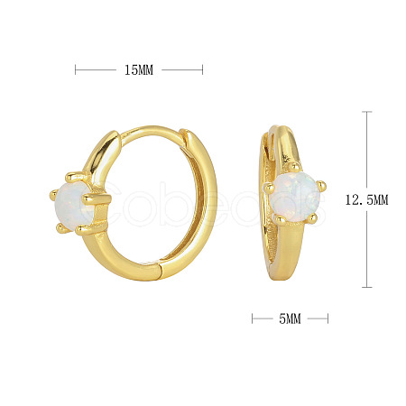 Colorful Opal Ear Studs in Sterling Silver for Trendy and Fashionable Look ST9081273-1