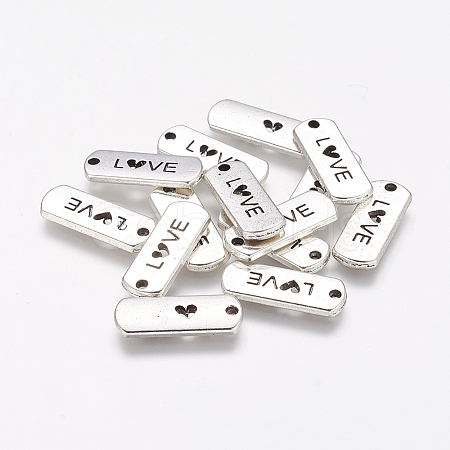 Tibetan Style Alloy Rectangle with Word Love Pendants LS-TIBEP-Q043-069-RS-1