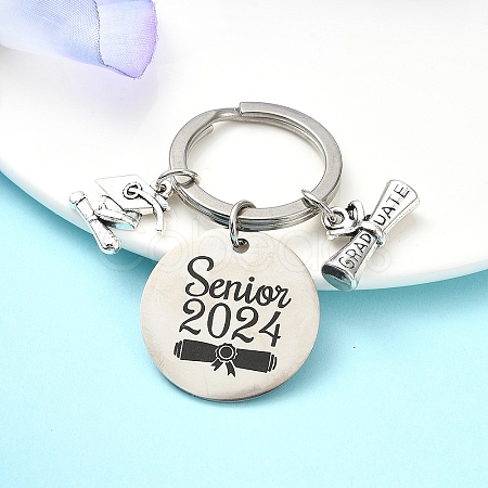 Flat Round Alloy Keychain KEYC-YW00090-04-1