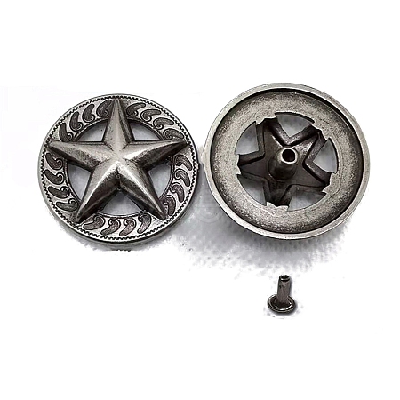 Antique Silver Alloy Buttons BUTT-WH20002-02M-AS-1