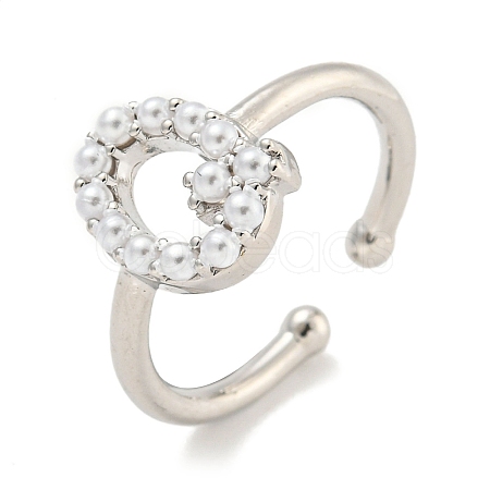Rack Plating Brass Open Cuff Rings for Women RJEW-F162-01P-Q-1