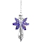 Glass Angel Pendant Decorations, Hanging Suncatchers, for Home Decoration, Dark Orchid, 180~200mm