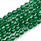 Imitation Austrian Crystal 5301 Bicone Beads, Faceted Glass Beads Strands, Green, 4x4mm, Hole: 1mm, about 82~85pcs/strand, 30.5~31cm