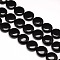 Natural Flat Round Obsidian Beads Strands, 20x7~9mm, Hole: 1mm, about 20pcs/strand, 15.74 inch