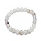 Natural Agate Bead Stretch Bracelets, Round, Inner Diameter: 2-1/8 inch~2-3/8 inch(5.5~6cm), Bead: 8mm