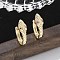 Brass Cubic Zirconia Hoop Earrings, Snake, Real 18K Gold Plated, 13x4.5x11mm