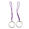 Polyester Cord Mobile Straps, with Platinum Plated Iron Findings, Dark Violet, 10.1~10.2cm