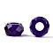 Transparent Resin Beads, Large Hole Beads, Faceted, Rondelle, Indigo, 14x8mm, Hole: 5.5mm