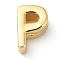 Rack Plating Brass Slide Charms, for Personalized Name Necklaces Making, Cadmium Free & Lead Free, Real 18K Gold Plated, Letter, Letter P, 7.5x5x3.5mm, Hole: 1.4mm