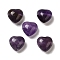 Natural Amethyst Beads, Heart, Purple, 14.5~15x14.5~15x8.5mm, Hole: 1.5mm