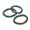 Natural Moss Agate Beaded Stretch Bracelets, Round, Beads: 8~8.5mm, Inner Diameter: 2-1/8 inch(5.5cm)