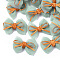 Handmade Woven Costume Accessories, Bowknot & Hair Bows, Aquamarine, 35~40x44.5~48x12~14mm