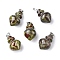 Natural Dragon Blood Pendants, Pointed Bottle Charms, with Platinum Plated Iron Snap on Bails, 32.5~35x16~17mm, Hole: 3x5.5mm