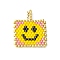 Handmade MIYUKI Japanese Seed Loom Pattern Seed Beads, Rectangle with Smiling Face Pendants, Pink, 24x20.5x2mm, Hole: 2.5mm