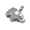 Brass Micro Pave Cubic Zirconia Pendants KK-V009-29G-2
