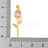 Rose Flower for Valentine's Day Golden Rack Plating Brass Micro Pave Cubic Zirconia Pendants KK-R153-01D-G-3