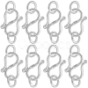 8Pcs 925 Sterling Silver S Shape Clasps STER-SC0001-18-1