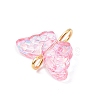 Electroplated Glass Connector Charms PALLOY-JF04294-02-5