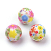 Opaque Printed Acrylic Beads X-MACR-S271-10mm-22-1