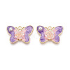 Rack Plating Alloy Enamel and ABS Imitation Pearl and Acrylic Pendants ENAM-T091-64A-1