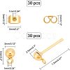 60Pcs 2 Styles Brass Stud Earring Findings KK-CA0001-35G-2