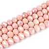 Anti-Tarnish Electroplate Rondelle Glass Beads Strands EGLA-T021-8mm-17-10-1
