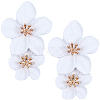 1 Pair Alloy Flower Dangle Stud Earrings EJEW-SP0001-18-7