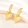 Brass Micro Pave Clear Cubic Zirconia Hoop Dangle Earrings EJEW-G471-30B-G-2