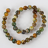 Natural Striped Agate/Banded Agate Round Bead Strands G-E234-01-2
