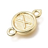Brass Disc with Initial Links Connector Charms KK-E802-36G-X-2