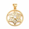 Rack Plating Brass Micro Pave Cubic Zirconia Pendants KK-B057-07G-1
