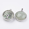 Natural Green Aventurine Pendants KK-K216-A06-2
