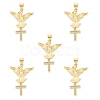 5Pcs Brass Micro Pave Clear Cubic Zirconia Pendants ZIRC-SZ0003-21-1