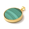 Rack Plating 925 Sterling Silver Pave Natural Malachite Pendants G-K352-01G-2