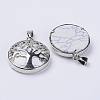 Natural Howlite Pendants G-P350-D11-2