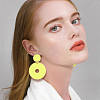 ANATTASOUL 6 Pairs 6 Colors Acrylic Donut Dangle Stud Earrings with Steel Iron Pins for Women EJEW-AN0004-38-5