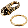 Skull Brass Lobster Claw Clasps KK-WH20002-20B-7