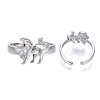 Non-Tarnish 304 Stainless Steel Open Cuff Ring RJEW-S405-156P-A-1