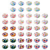 66Pcs 11 Colors Transparent Resin Rondelle European Beads RESI-TA0004-86-3