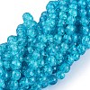 Crackle Glass Beads Strands X-CCG-Q001-8mm-06-1